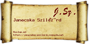Janecska Szilárd névjegykártya